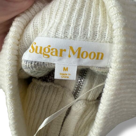 NWT Sugar Moon Icelandic Sweater Size Medium Cream Green Fair Isle Print Noridc - Picture 7 of 8